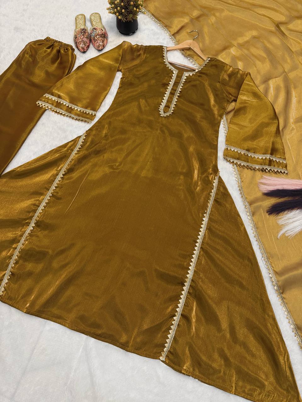 The Majestic Mustard Lustrous Gala Ensemble